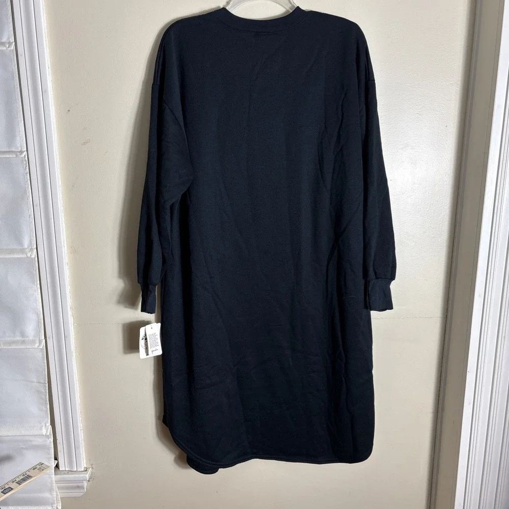 Disney‎ Mickey Mouse Logo Acrylic Long Sleeve Sleep Shirt Women's Size Large NWT